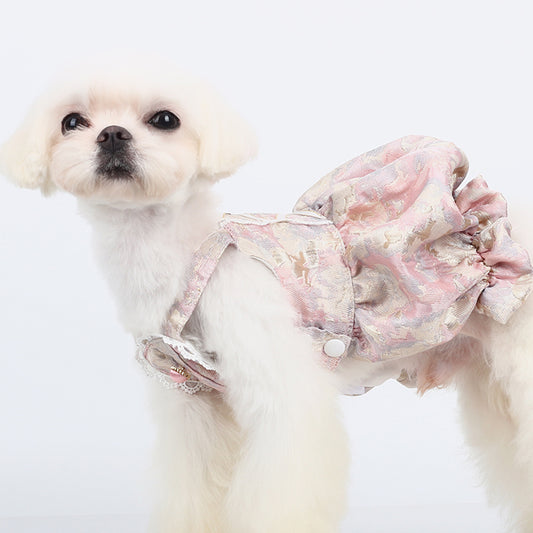 Elegant Paws: The 'Gilded Grace' Pet Pumpkin Skirt for Your Royal Furry Friend!